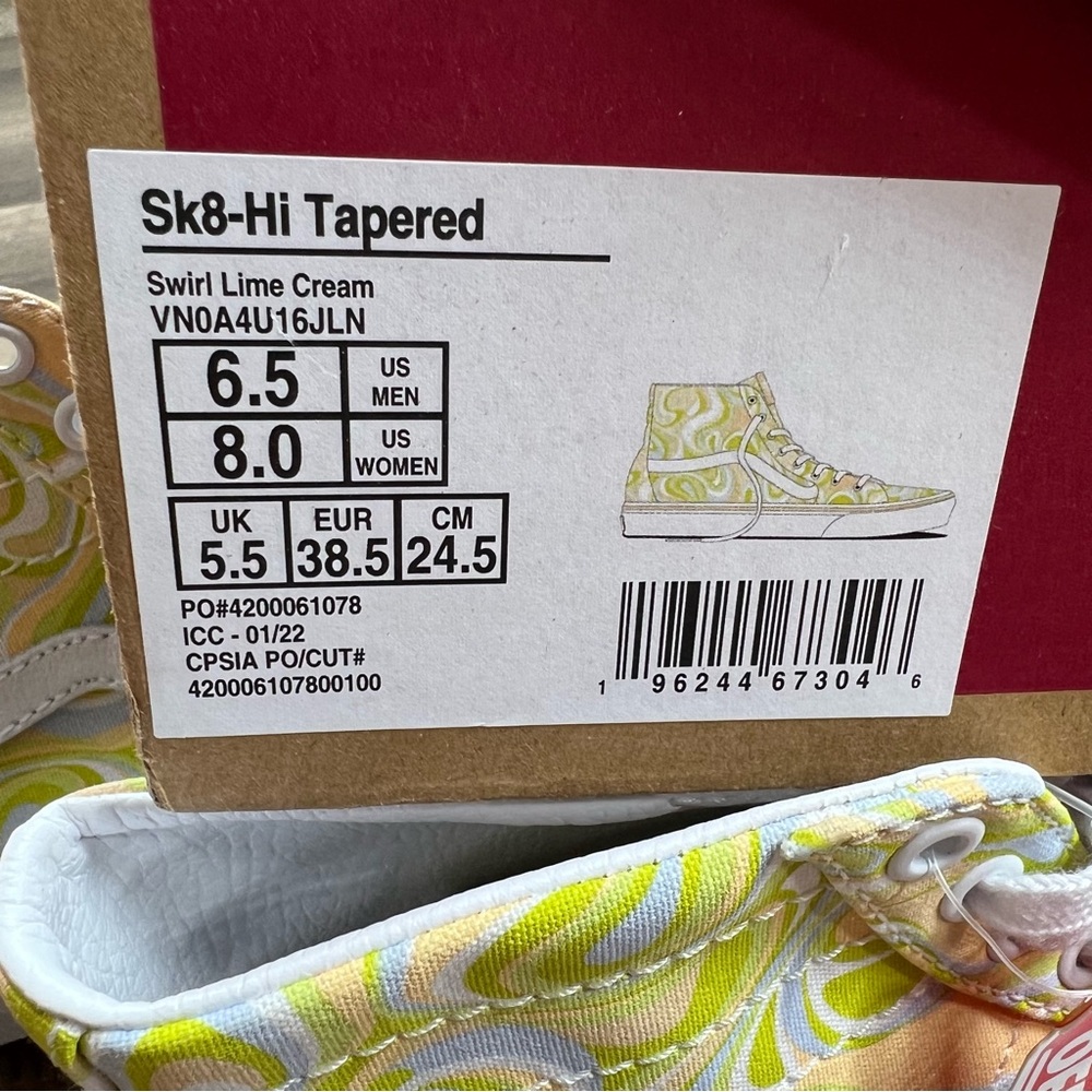 Vans Sk8-Hi Tapered Swirl Lime Cream - Picture 9 of 9